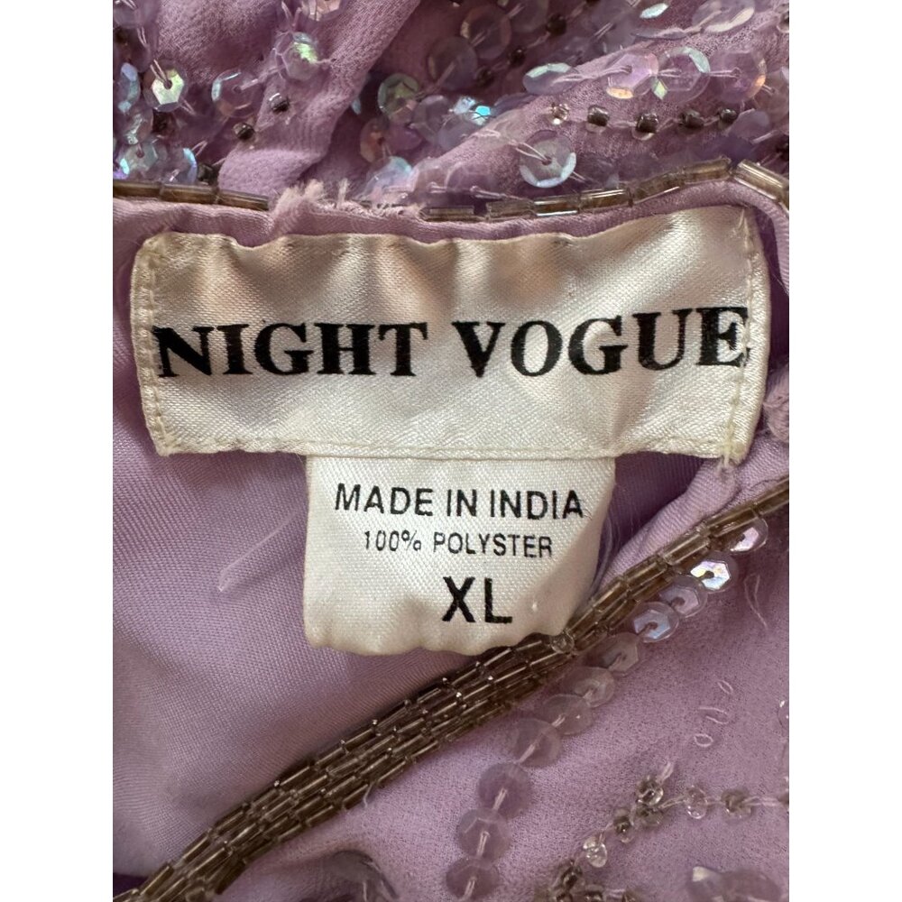 Night Vogue Lavender Beaded Two-Piece Set XL / L 100% Polyester Womens Blemishes - Picture 6 of 16